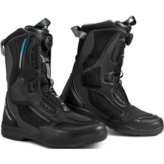 SHIMA STRATO WP BLACK – водоустойчиви мото ботуши с ATOP затваряне и TPU глезенна защита