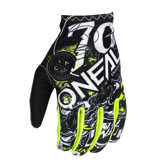 Детски мотокрос ръкавици ONEAL MATRIX ATTACK  BLACK/HI-VIZ - Детски мото ръкавици от марка ONeal