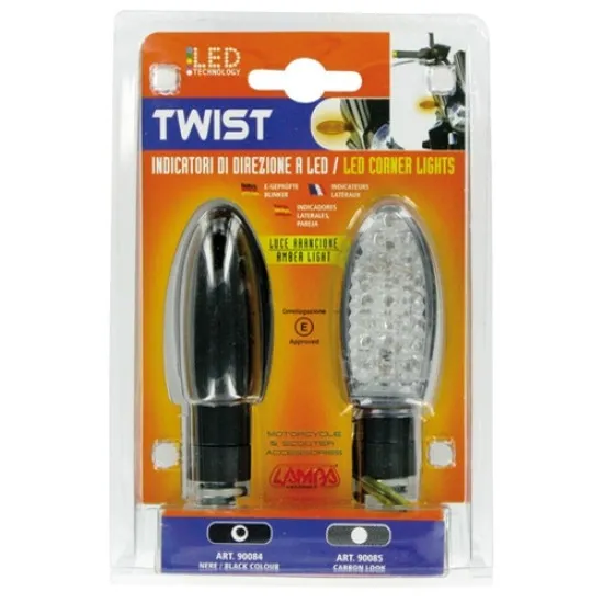 LED мигачи TWIST BLACK - 90084 - Мото светлини от марка Lampa