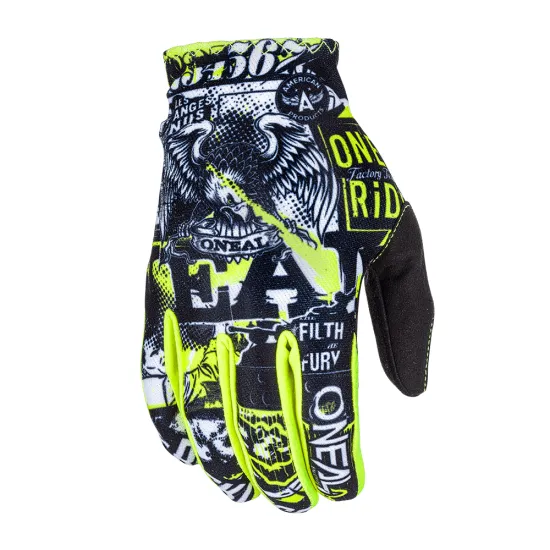 Мотокрос ръкавици O’NEAL MATRIX ATTACK BLACK/HI-VIZ - Мотокрос ръкавици от марка ONeal