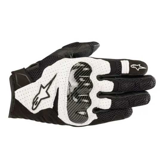 Ръкавици ALPINESTARS SMX-1 AIR V2 BLACK/WHITE - Кожени ръкавици за мотор от марка Alpinestars