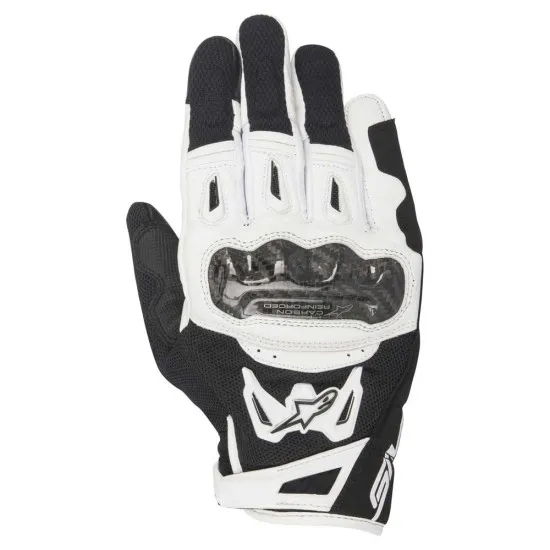 Ръкавици ALPINESTARS SMX-2 AIR CARBON V2 BLACK/WHITE - Кожени ръкавици за мотор от марка Alpinestars