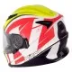 Каска NITRO NRS-01 CAMBER WHITE/YELLOW/RED с аеродинамична форма и вградени слънчеви очила