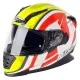 Каска NITRO NRS-01 CAMBER WHITE/YELLOW/RED с аеродинамична форма и вградени слънчеви очила