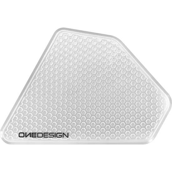 Прозрачен протектор за резервоар с хексагонална релефна структура и OneDesign лого в долния ъгъл