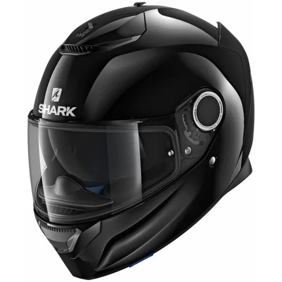 SHARK SPARTAN BLANK BLACK – мото каска с аеродинамичен дизайн и вградени слънчеви очила