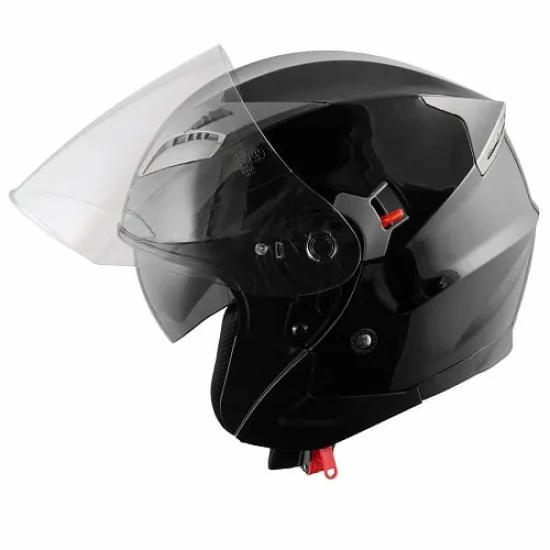 Каска за скутер A-PRO KINETIC BLACK с вградени слънчеви очила и удобен интериор