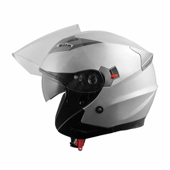 Каска за скутер A-PRO KINETIC SILVER с вградени слънчеви очила и удобен интериор