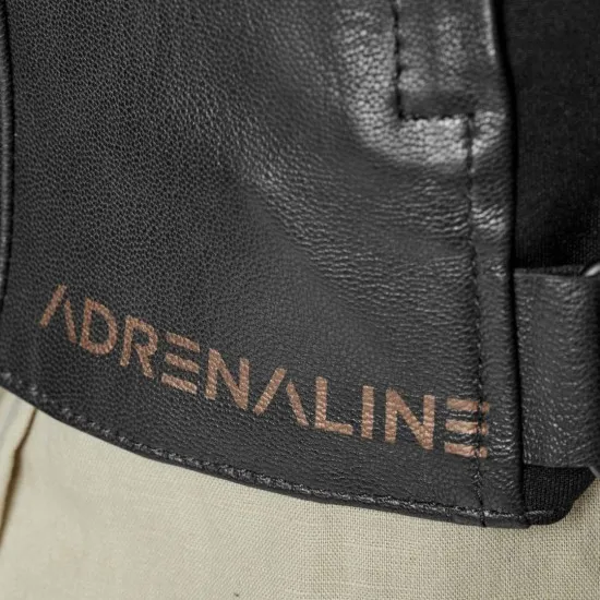 Дамско мото яке Adrenaline Siena 2.0 от естествена кожа в черно, с еластични панели и сваляема термо подплата