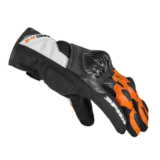 Мото ръкавици SPIDI X-4 COUPE BLACK/ORANGE - Кожени ръкавици за мотор от марка SPIDI