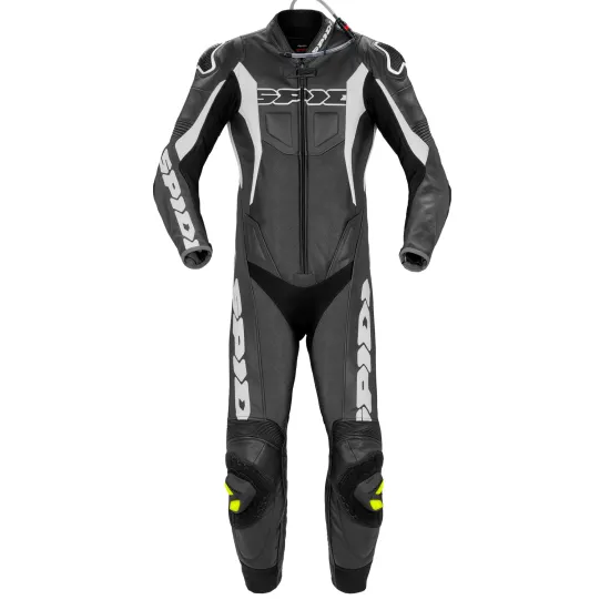 Кожен екип с гърбица SPIDI SPORT WARRIOR PERFORATED PRO BLACK/WHITE - Мото екипи от марка SPIDI