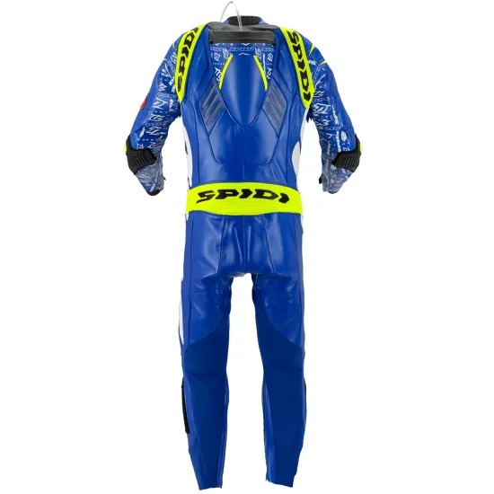 Кожен мото екип с гърбица SPIDI TRACK REPLICA EVO BLUE/YELLOW - Мото екипи от марка SPIDI