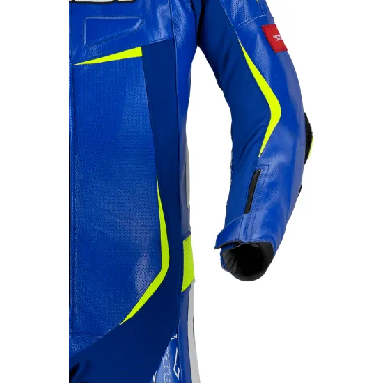 Кожен мото екип с гърбица SPIDI TRACK REPLICA EVO BLUE/YELLOW - Мото екипи от марка SPIDI