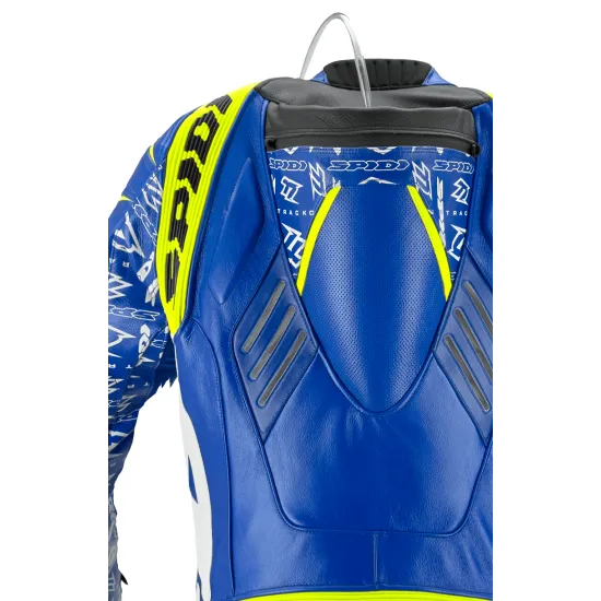 Кожен мото екип с гърбица SPIDI TRACK REPLICA EVO BLUE/YELLOW - Мото екипи от марка SPIDI