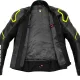 Кожено мото яке SPIDI EVORIDER 2 BLACK/FLUO YELLOW с WARRIOR протектори и мрежеста подплата