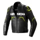 Кожено мото яке SPIDI EVORIDER 2 BLACK/FLUO YELLOW с WARRIOR протектори и мрежеста подплата