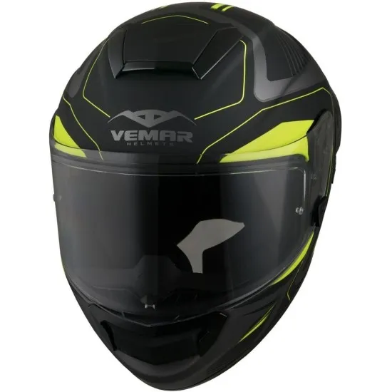 Спортна каска VEMAR HURRICANE LASER MATT SILVER/FLUO YELLOW