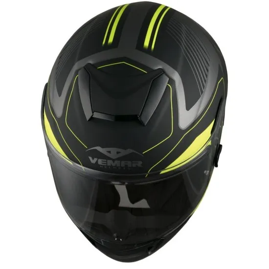 Спортна каска VEMAR HURRICANE LASER MATT SILVER/FLUO YELLOW