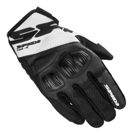 Мото ръкавици SPIDI FLASH-R EVO BLACK/WHITE - Кожени ръкавици за мотор от марка SPIDI