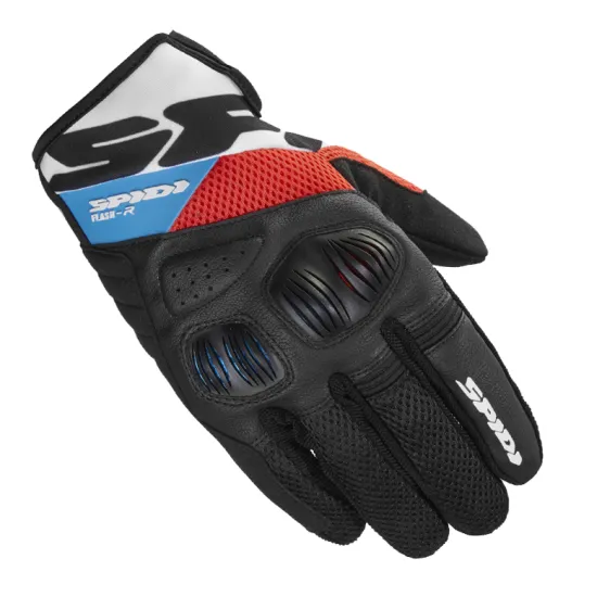 Мото ръкавици SPIDI FLASH-R EVO RED/LIGHT BLUE - Кожени ръкавици за мотор от марка SPIDI