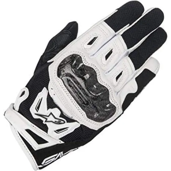 Ръкавици ALPINESTARS SMX-2 AIR CARBON V2 BLACK/WHITE - Кожени ръкавици за мотор от марка Alpinestars