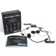 Черна Bluetooth система Shark Sharktooth Prime с опаковка, слушалки, микрофон, USB кабел и инструкция на бял фон