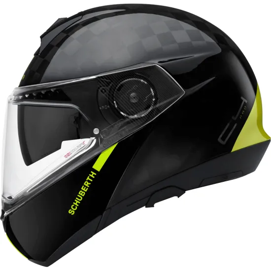 SCHUBERTH C4 PRO CARBON BLACK/NEON YELLOW – премиум каска с иновации за комфорт и безопасност