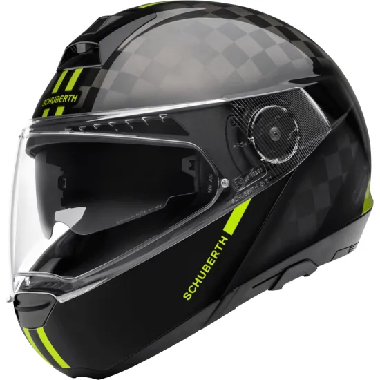 SCHUBERTH C4 PRO CARBON BLACK/NEON YELLOW – премиум каска с иновации за комфорт и безопасност
