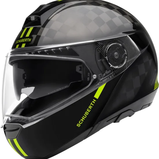 SCHUBERTH C4 PRO CARBON BLACK/NEON YELLOW – премиум каска с иновации за комфорт и безопасност