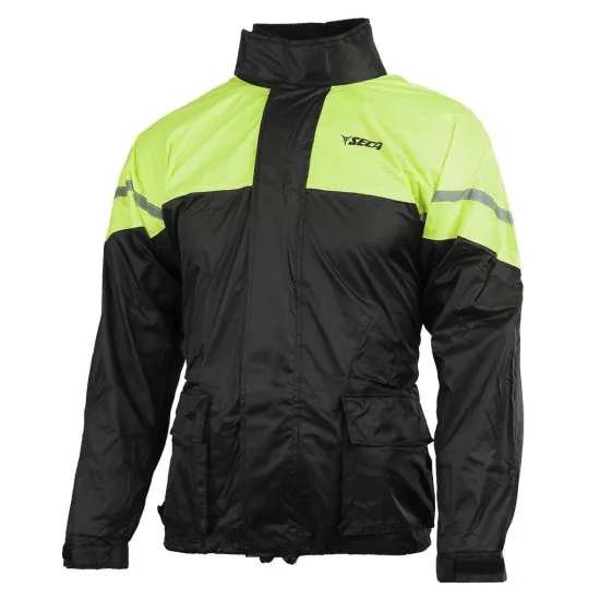 Дъждобран SECA RAIN BLACK/FLUO - Мото дъждобрани от марка SECA