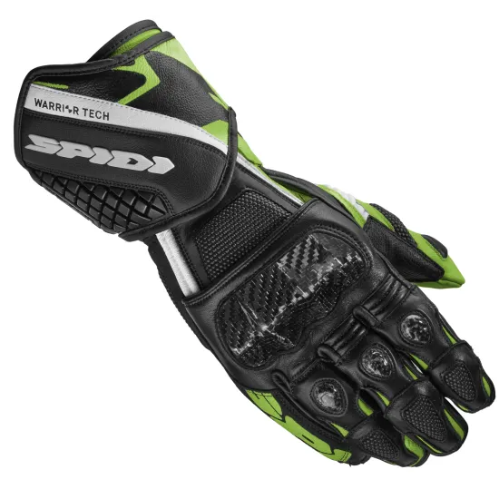 Мото ръкавици SPIDI CARBO 5 BLACK/KAWA GREEN - Кожени ръкавици за мотор от марка SPIDI