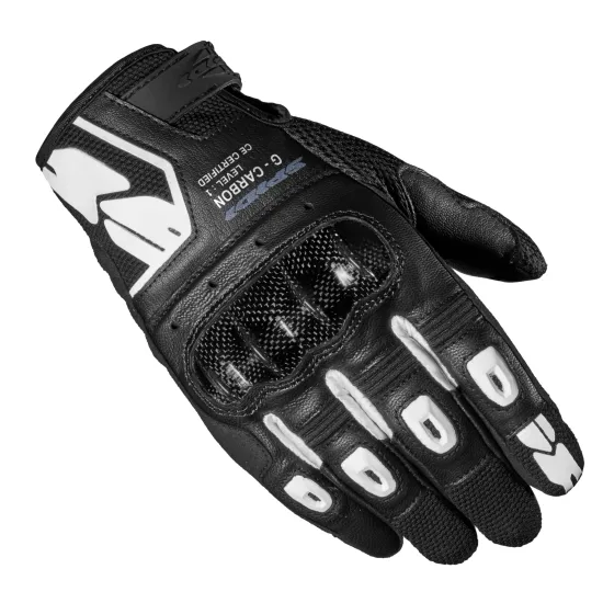 Мото ръкавици SPIDI G-CARBON BLACK/WHITE - Кожени ръкавици за мотор от марка SPIDI