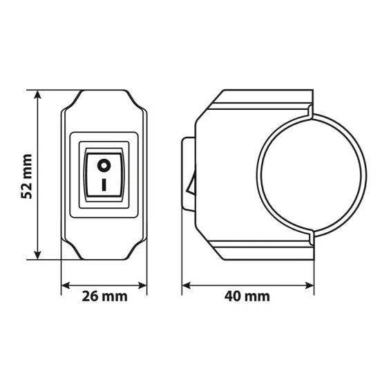 Превключвател на светлини водустойчив 12V-6V с фиксация за кормило - 90462 - Мото светлини от марка Lampa