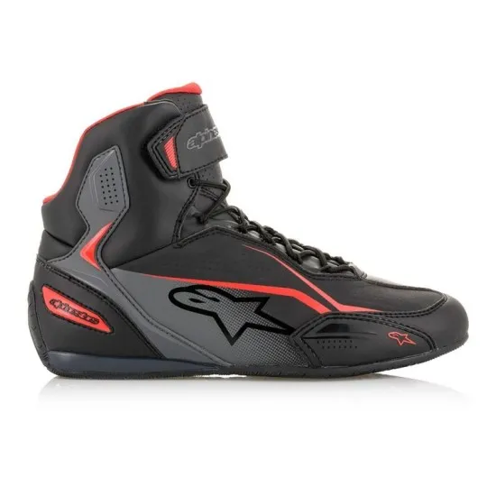 Мото боти ALPINESTARS FASTER-3 BLACK/GRAY/RED от микрофибър с TPR защита