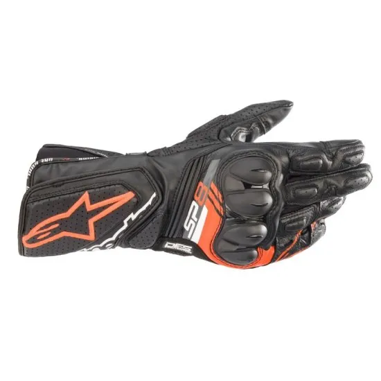 КОЖЕНИ РЪКАВИЦИ ALPINESTARS SP-8 V3 BLACK/FLUO/RED - Кожени ръкавици за мотор от марка Alpinestars