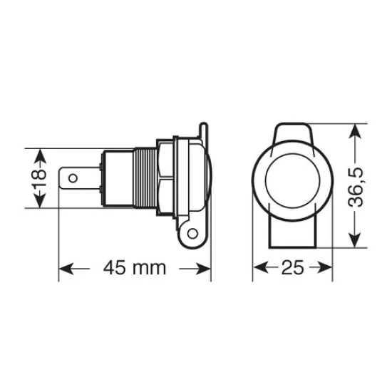 Гнездо за запалка DIN 12/24V 39132 - Мото гараж от марка Lampa