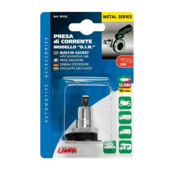 Гнездо за запалка DIN 12/24V 39132 - Мото гараж от марка Lampa