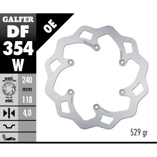 Заден спирачен диск Galfer WAVE FIXED 240x4mm DF354W - Спирачни дискове от марка GALFER
