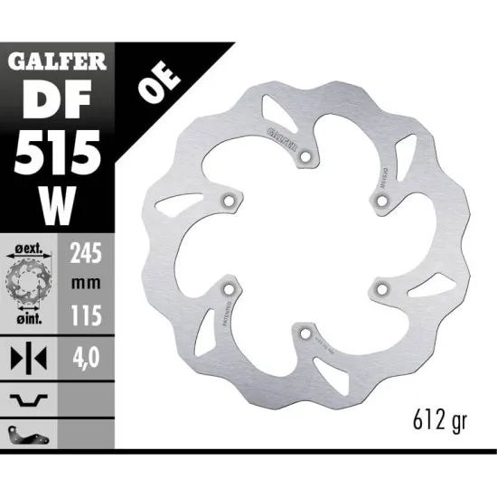 Заден спирачен диск Galfer WAVE FIXED 245x4mm DF515W - Спирачни дискове от марка GALFER