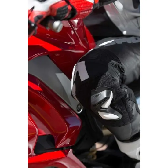 Кожен мото панталон SPIDI RR PRO WARRIOR BLACK/WHITE с военни протектори и микрометрична система