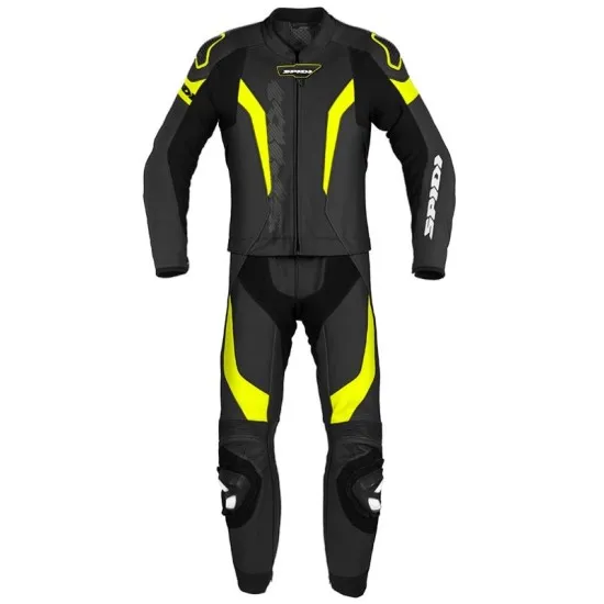 Мото екип SPIDI LASER TOURING BLACK/FLUO с CE протектори и гъвкави панели