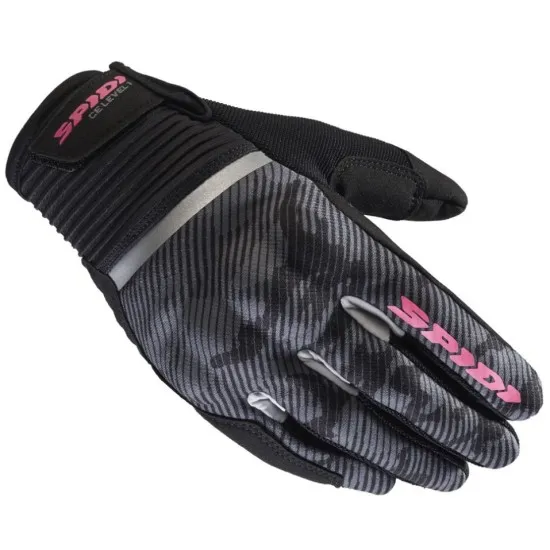 Дамски текстилни мото ръкавици SPIDI FLASH CE BLACK CAMOUFLAGE - Дамски текстилни ръкавици от марка SPIDI