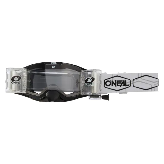 Мотокрос очила O`NEAL B-30 ROLL OFF HEXX V.22 BLACK/WHITE - CLEAR - Мотокрос очила от марка ONeal