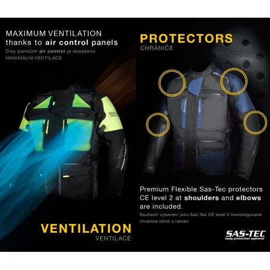 Дамско мото яке TRILOBITE 2091 Rideknow Tech-Air® BLACK/YELLOW FLUO - Дамски текстилни якета от марка Trilobite
