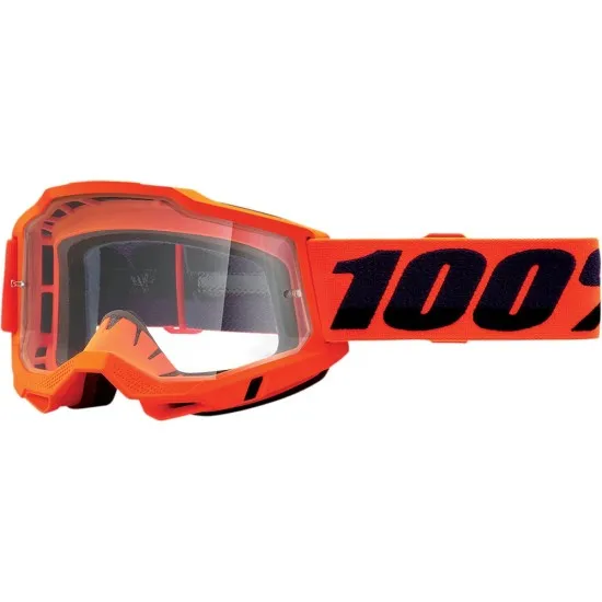 Мотокрос очила 100% ACCURI2 NEON ORANGE-CLEAR - Мотокрос очила от марка 100%