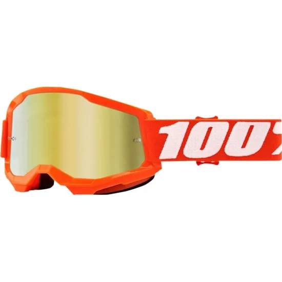 Мотокрос очила 100% STRATA2 ORANGE-MIRROR GOLD - Мотокрос очила от марка 100%