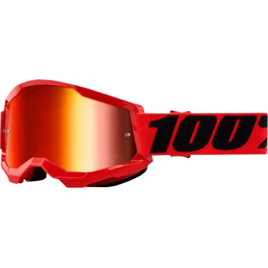 Мотокрос очила 100% STRATA2 RED-MIRROR RED - Мотокрос очила от марка 100%