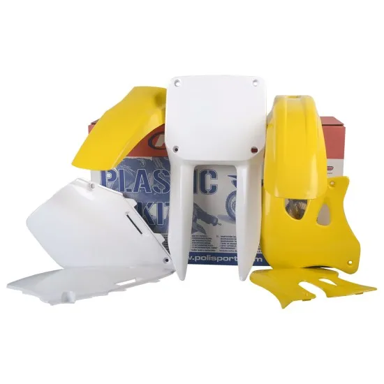 Пластмасов MX кит Polisport за Suzuki RM125 / RM250 - 1996-98 OEM Color Yellow/White - Комплекти MX пластмаси от марка Polisport
