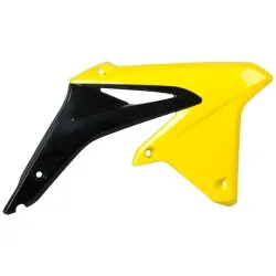 Пластмасови капаци за радиатор Polisport Suzuki RMZ450 (09/16) - 2008-17 Black/Yellow OEM Color