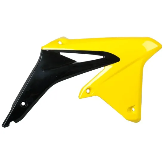 Пластмасови капаци за радиатор Polisport Suzuki RMZ450 (09/16) - 2008-17 Black/Yellow OEM Color - Предпазители за радиатор от марка Polisport